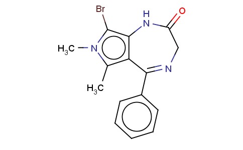PYRROLO(3,4-E)-1,4-DIAZEPIN-2(1H)-ONE, 3,7-DIHYDRO-8-BROMO-6,7-DIMETHYL-5-PHENYL-
